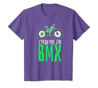 Je Peux Pas J'Ai BMX - idée Cadeau Humour drôle Cycliste T-Shirt, Enfant, Violet Chiné, 3 Ans