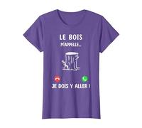Je Peux Pas J'Ai Bois T-Shirt, Femme, Violet Chiné, S