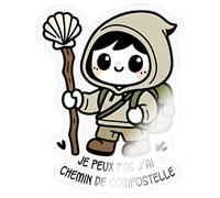Je Peux Pas J'Ai Chemin de Compostelle Randonneur Autocollant Sticker