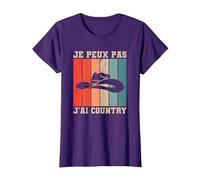 Je Peux Pas J'Ai Country T-Shirt, Femme, Violet, L