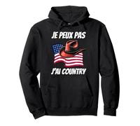 Je Peux Pas J'Ai Danse Country | Drapeau USA Chapeau Cowboy Sweat à Capuche