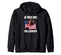 Je Peux Pas J'Ai Danse Country | Drapeau USA Chapeau Cowboy Sweat à Capuche