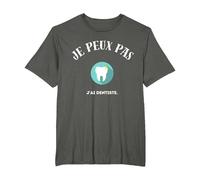 Je Peux Pas, J'Ai Dentiste T-Shirt, Homme Grandes Tailles, Asphalte, 2X Tall