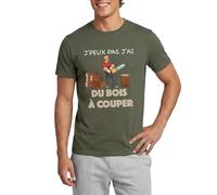 Je Peux Pas J'Ai du Bois À Couper Drôle Bûcheron T Shirt Homme