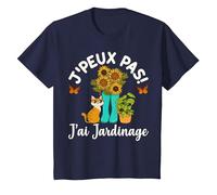 Je Peux Pas J'Ai Jardinage Humour Jardin Chat Jardinier T-Shirt, Enfant, Bleu Marine, 2 Ans