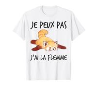 Je Peux Pas J'ai La Flemme Drôle Panda Roux T-Shirt