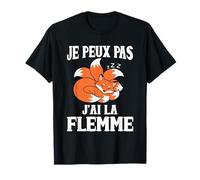 Je Peux Pas J'Ai La Flemme Kitsune Sarcasme Détente T-Shirt