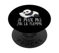 Je Peux Pas J'Ai La Flemme Panda Humour Détente Sieste PopSockets PopGrip Adhésif