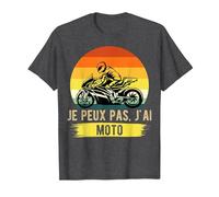 Je Peux Pas J'Ai Moto T-Shirt, Homme, Chiné Foncé, M
