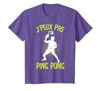 Je Peux Pas J'Ai Ping Pong Tennis De Table Enfant Homme T-Shirt, Enfant, Violet Chiné, 8 Ans
