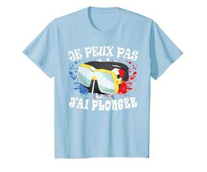 Je Peux Pas J'Ai Plongée Plongeur sous-Marine Plonger Drôle T-Shirt, Enfant, Bleu Céleste, 4 Ans