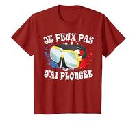 Je Peux Pas J'Ai Plongée Plongeur sous-Marine Plonger Drôle T-Shirt, Enfant, Canneberge, 12 Ans