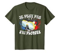 Je Peux Pas J'Ai Plongée Plongeur sous-Marine Plonger Drôle T-Shirt, Enfant, Olive, 12 Ans