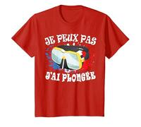 Je Peux Pas J'Ai Plongée Plongeur sous-Marine Plonger Drôle T-Shirt, Enfant, Rouge, 8 Ans