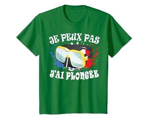 Je Peux Pas J'Ai Plongée Plongeur sous-Marine Plonger Drôle T-Shirt, Enfant, Vert Kelly, 4 Ans