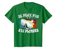 Je Peux Pas J'Ai Plongée Plongeur sous-Marine Plonger Drôle T-Shirt, Enfant, Vert Kelly, 8 Ans