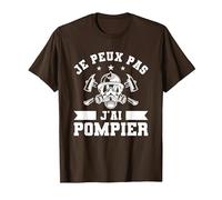 Je Peux Pas J'Ai Pompier T-Shirt, Homme, Marron, 3XL