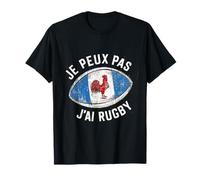 Je Peux Pas J'ai Rugby - Ballon Ovale et Coq Français T-Shirt