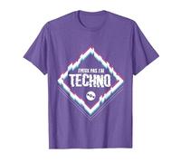 Je Peux Pas J'Ai Techno idée drôle Humour soirée fête DJ Set T-Shirt, Homme, Violet Chiné, M