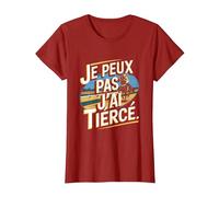 Je Peux Pas J'Ai Tiercé T-Shirt, Femme, Canneberge, XXL