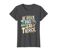Je Peux Pas J'Ai Tiercé T-Shirt, Femme, Chiné Foncé, 3XL