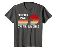 Je Peux Pas J'Ai Tir sur Cible Humour Tireur Sportif T-Shirt, Enfant, Asphalte, 12 Ans