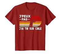 Je Peux Pas J'Ai Tir sur Cible Humour Tireur Sportif T-Shirt, Enfant, Canneberge, 12 Ans