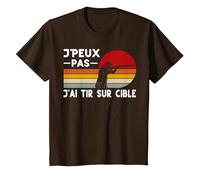 Je Peux Pas J'Ai Tir sur Cible Humour Tireur Sportif T-Shirt, Enfant, Marron, 6 Ans