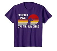 Je Peux Pas J'Ai Tir sur Cible Humour Tireur Sportif T-Shirt, Enfant, Violet, 8 Ans