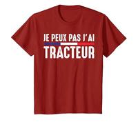 Je Peux Pas J'Ai Tracteur Agriculteur Fermier éleveur Drôle T-Shirt, Enfant, Canneberge, 12 Ans