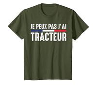 Je Peux Pas J'Ai Tracteur Agriculteur Fermier éleveur Drôle T-Shirt, Enfant, Olive, 4 Ans