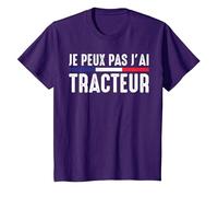 Je Peux Pas J'Ai Tracteur Agriculteur Fermier éleveur Drôle T-Shirt, Enfant, Violet, 2 Ans
