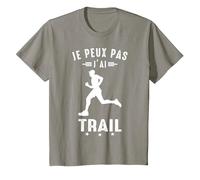 Je Peux Pas J'Ai Trail Course à Pied Running Footing drôle T-Shirt, Enfant, Ardoise, 2 Ans