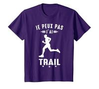 Je Peux Pas J'Ai Trail Course à Pied Running Footing drôle T-Shirt, Enfant, Violet, 4 Ans