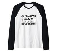 Je Peux Pas J'Ai Un Vrai Boulot, Fermier Vache Tracteur Manche Raglan