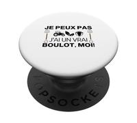 Je Peux Pas J'Ai Un Vrai Boulot, Fermier Vache Tracteur PopSockets PopGrip Adhésif