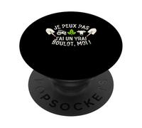 Je Peux Pas J'Ai Un Vrai Boulot Fermier Vache Tracteur PopSockets PopGrip Adhésif