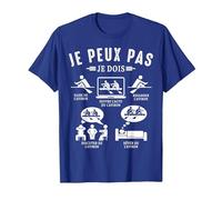 Je Peux Pas Je Dois Aviron avironneur Rameur Amateur Drôle T-Shirt, Homme, Bleu Royal, L