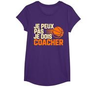Je Peux Pas Je Dois coacher Basket Coach Fans T-Shirt, Fille, Violet, XS