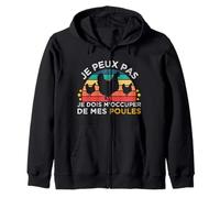 Je Peux Pas Je Dois M' Occuper De Mes Poules Cadeau Vintage Sweat à Capuche