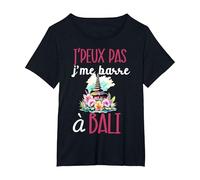 Je Peux Pas Je me Barre à Bali Souvenir Voyage indonésie T-Shirt, Femme Grandes Tailles, Noir, 4X