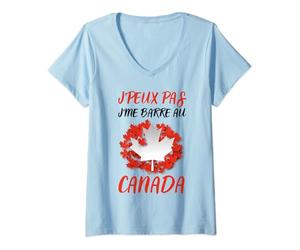 Je Peux Pas Je Me Barre Au Canada Feuille D'érable Québec T-Shirt avec Col en V