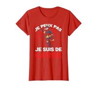 Je Peux Pas Je suis De Garde Pompiers Cadeau Humour Pompier T-Shirt, Femme, Rouge, XL