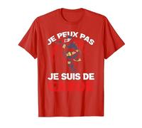 Je Peux Pas Je suis De Garde Pompiers Cadeau Humour Pompier T-Shirt, Homme, Rouge, 3XL