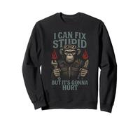 Je Peux réparer Un Truc Stupide mais ça va Faire Mal à Funny Monkey Mechanic Sweatshirt