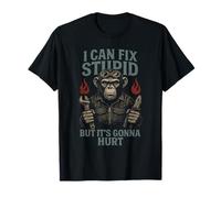 Je Peux réparer Un Truc Stupide mais ça va Faire Mal à Funny Monkey Mechanic T-Shirt