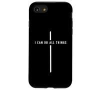 Je Peux Tout Faire croiser - Foi chrétienne Minimaliste Coque pour iPhone SE (2020) / 7/8