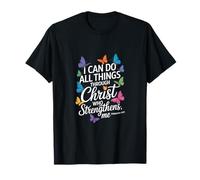 Je peux tout faire grâce à Christ Butterfly Faith T-Shirt