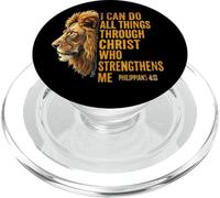 Je Peux Tout Faire grâce à Christ Lion (Philippiens 4:13) PopSockets PopGrip pour MagSafe