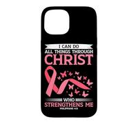 Je Peux Tout Faire grâce à la Sensibilisation au Cancer du Sein par Le Christ Coque pour iPhone 15
